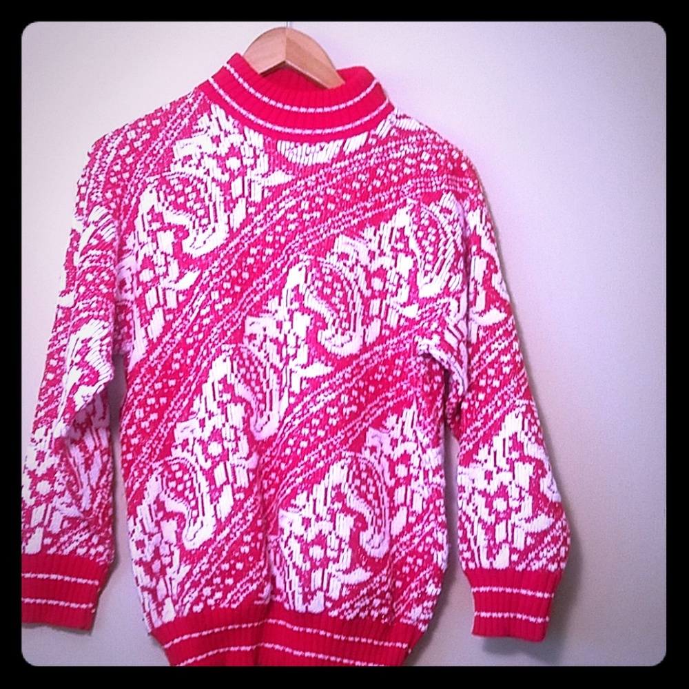 Red and White Ugly Xmas Sweater size M